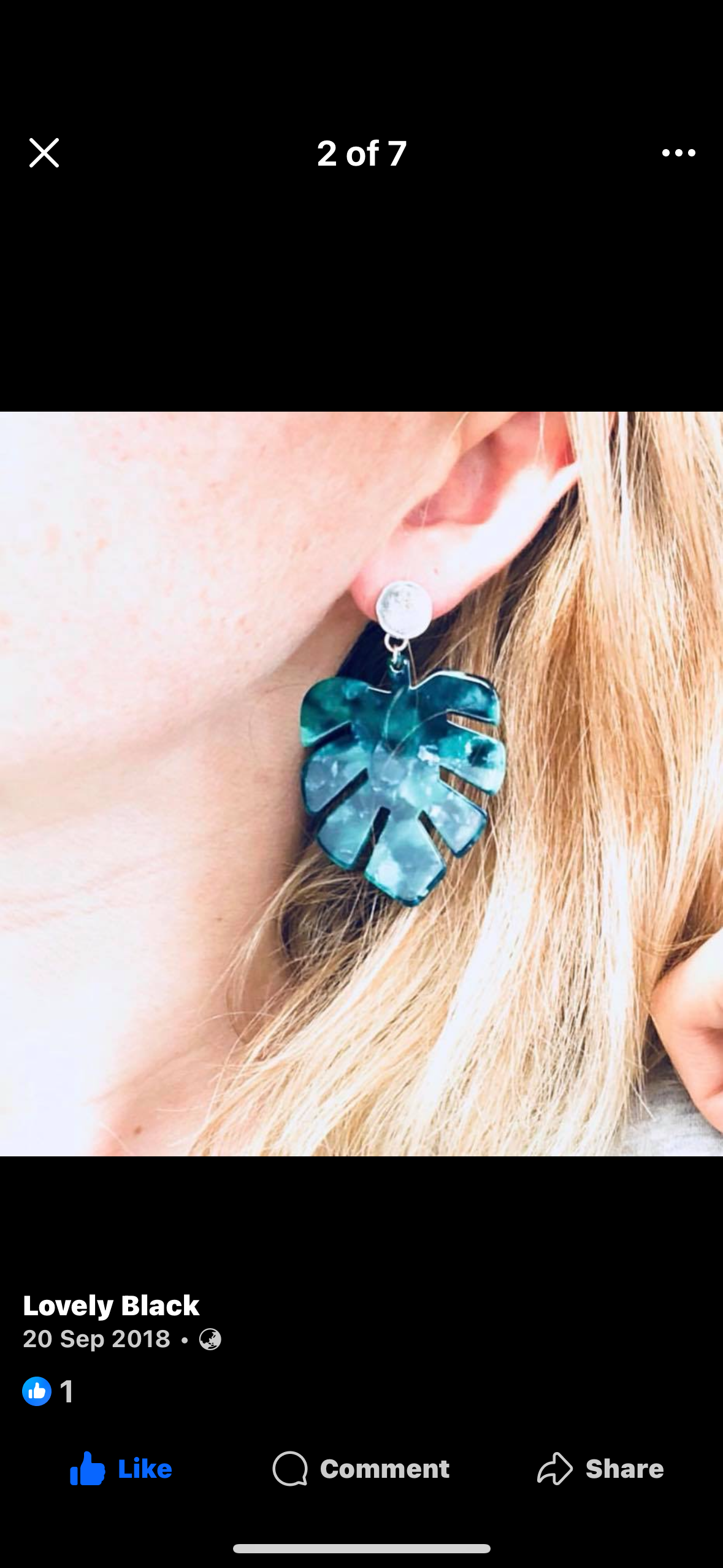 Large Green Monstera Leaf Earrings