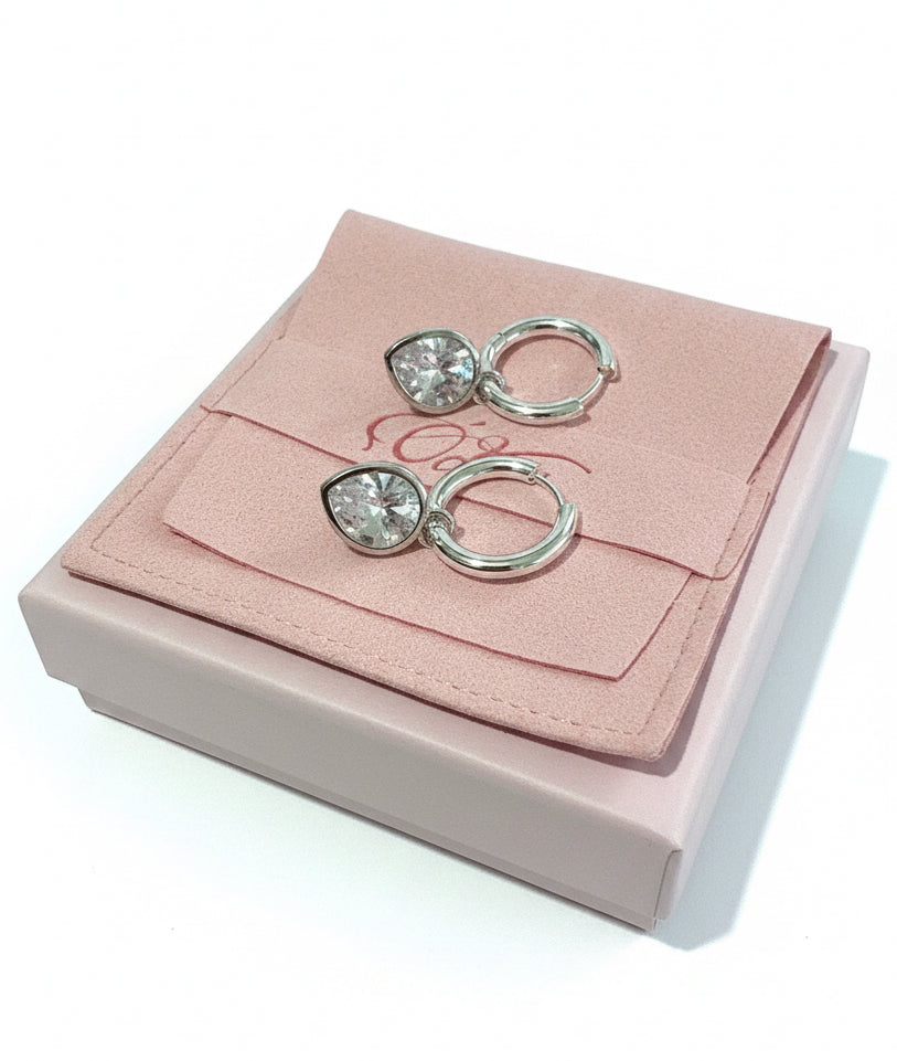 Ice Dewdrop Hoops Silver