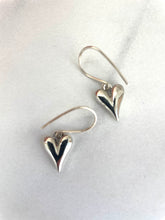 Modern Hearts- Earrings  in Silver- small version