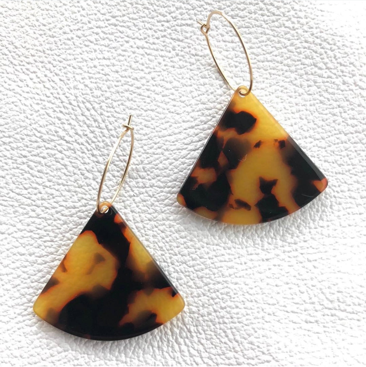 Tortie Triangle Hoop Earrings