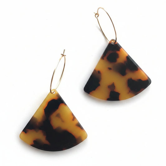 Tortie Triangle Hoop Earrings