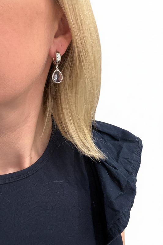 Lavender Classic Teardrops on Silver