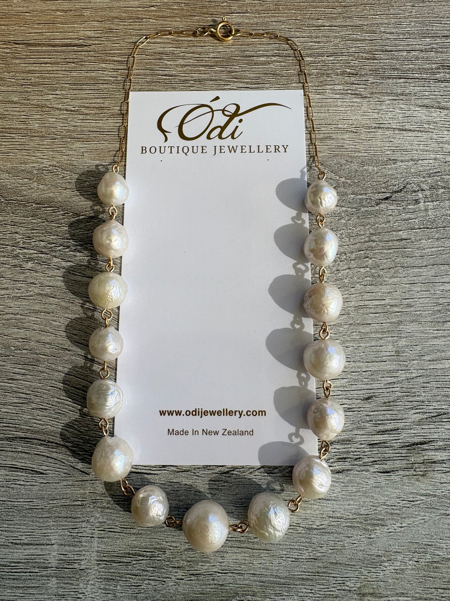 14Karat Gold Fill Linked Fresh Water Pearl Necklace with Paperclip Chain
