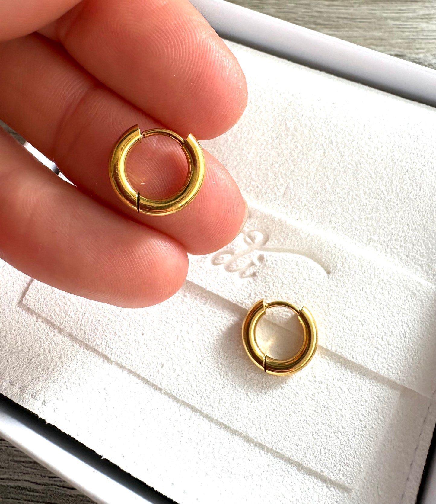 Plain & Layering Hoops Stainless Steel Gold