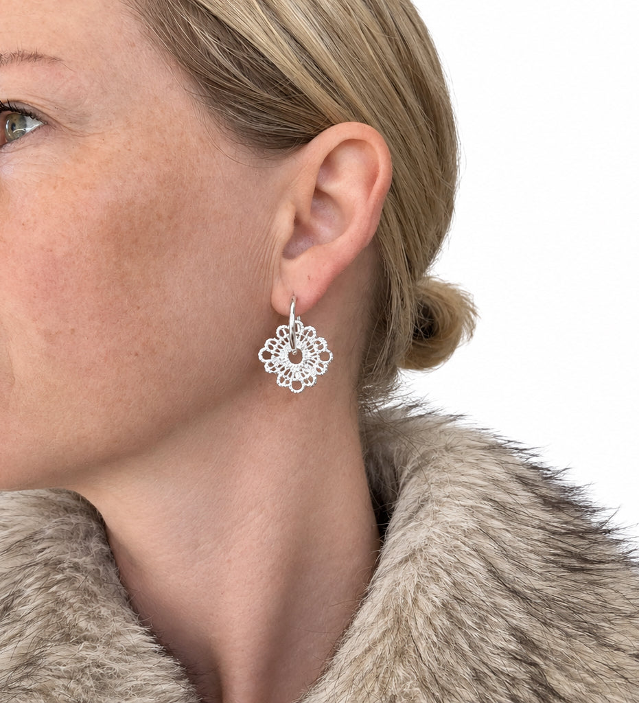 lace Hoops Gold or Silver