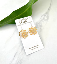 Brass and Sterling Silver Daisy Contrast Earrings