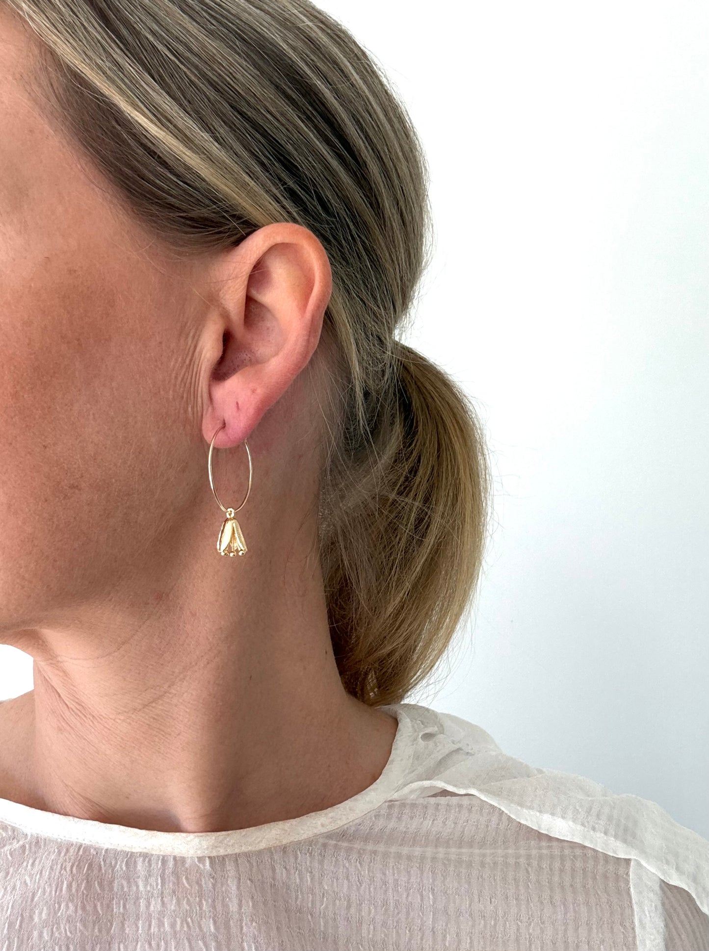 Luxe Loan Botanical Silver Hoop Earrings