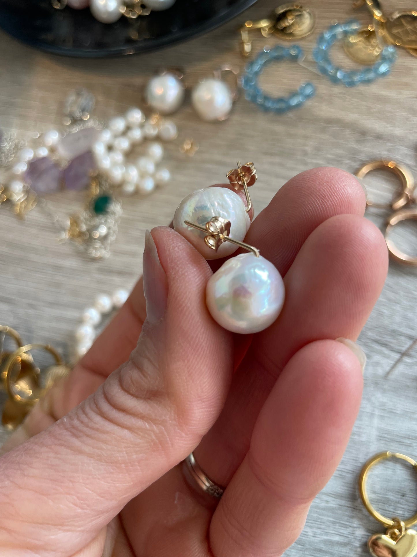 Lush Pearl drop studs- Silver or Gold