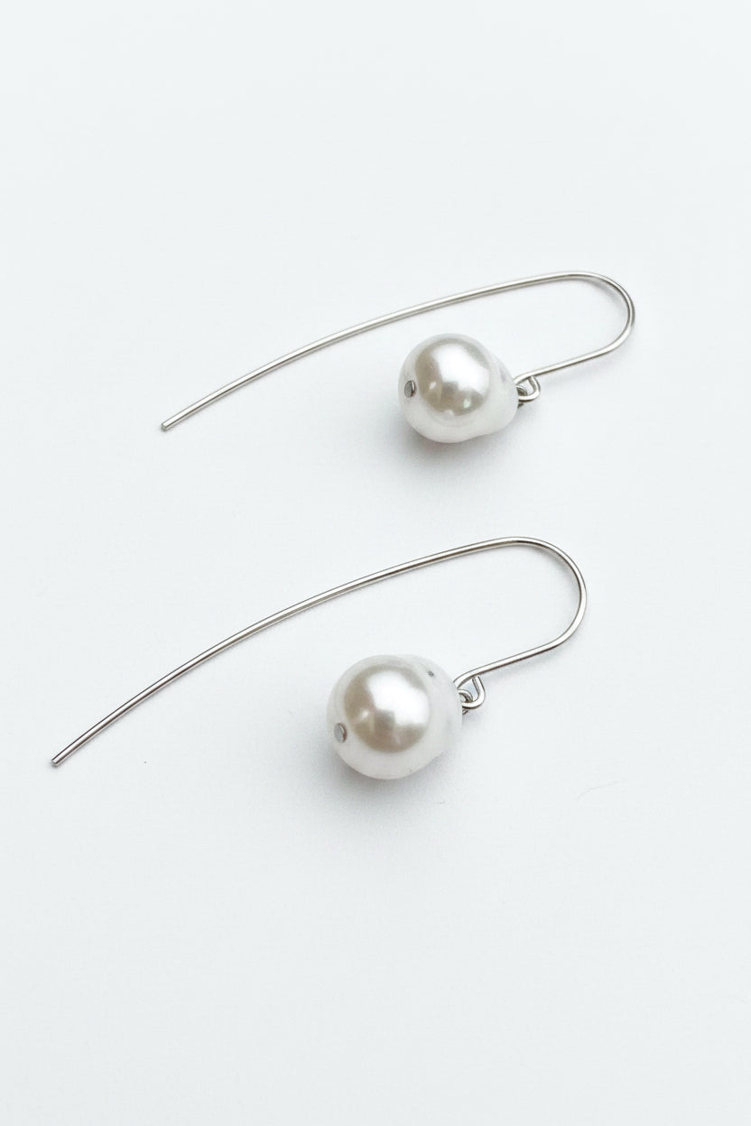 Baroque Pearl Statement Ear wires Sterling Silver