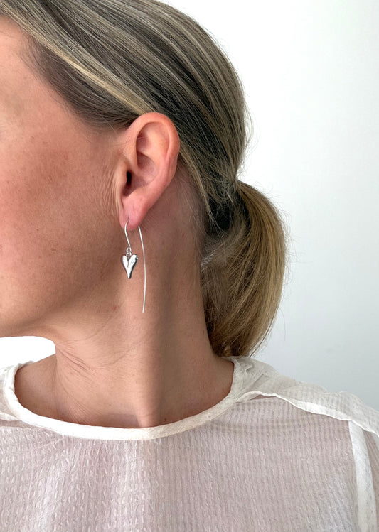 Modern Hearts- Earrings  in Silver