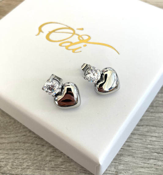 Love drops-Stainless Steel Jewelry-Heart Earrings-On Trend