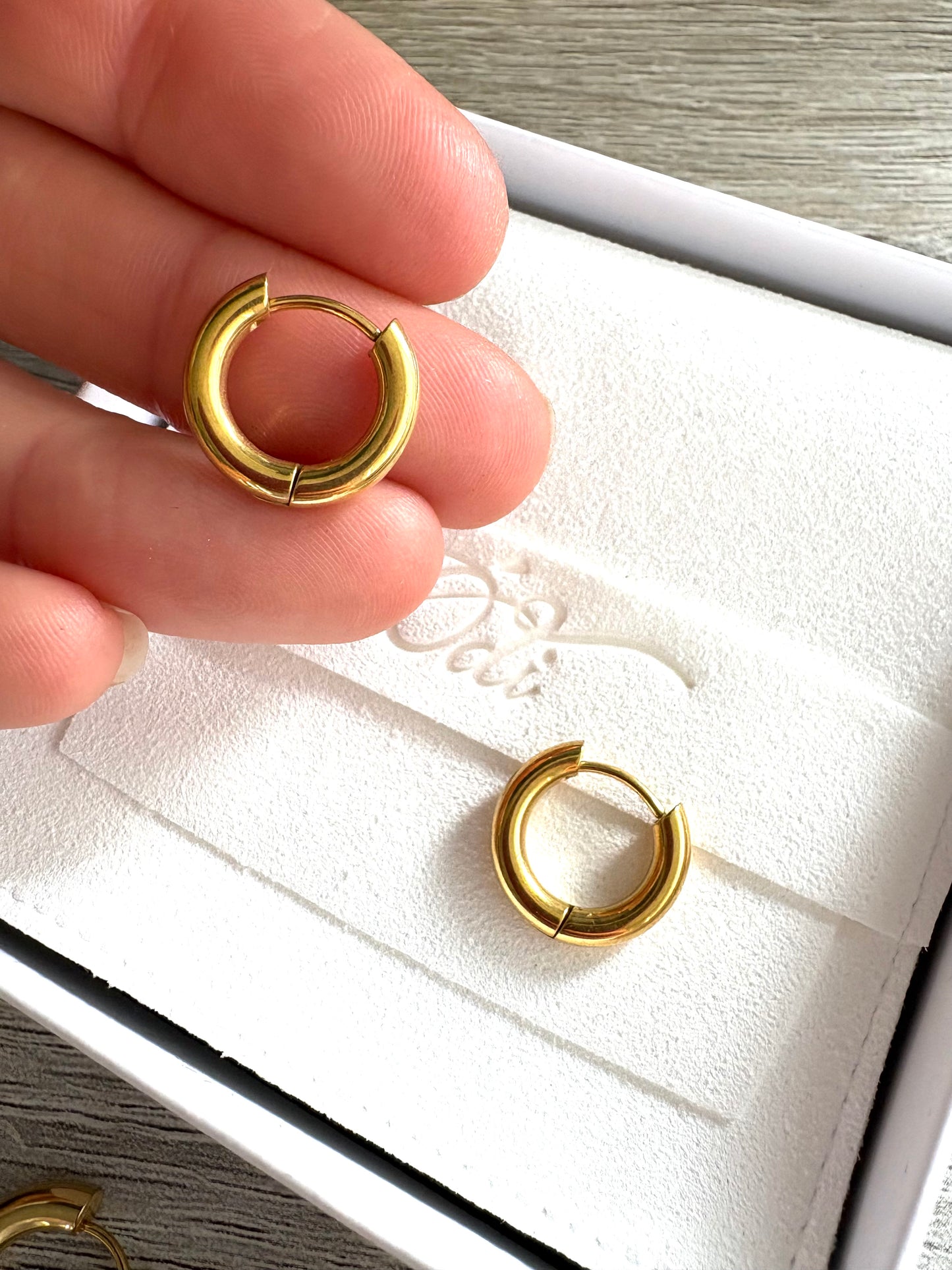 Plain & Layering Hoops Stainless Steel Gold