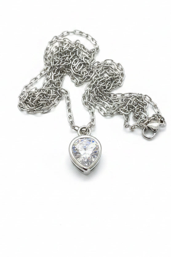 Dewdrop Modern Luxe Necklace Silver