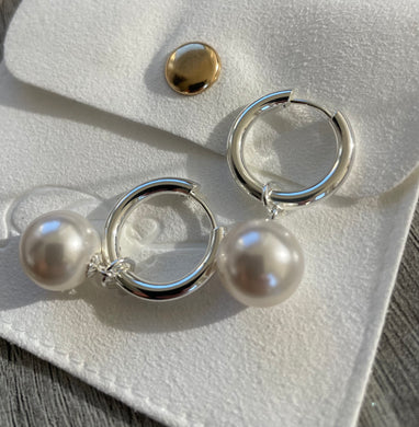 Pearl Rounds on Hoops- Your choice of colour