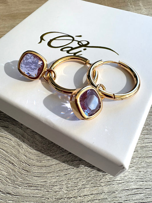 Glass Cushion Hoops Lilac