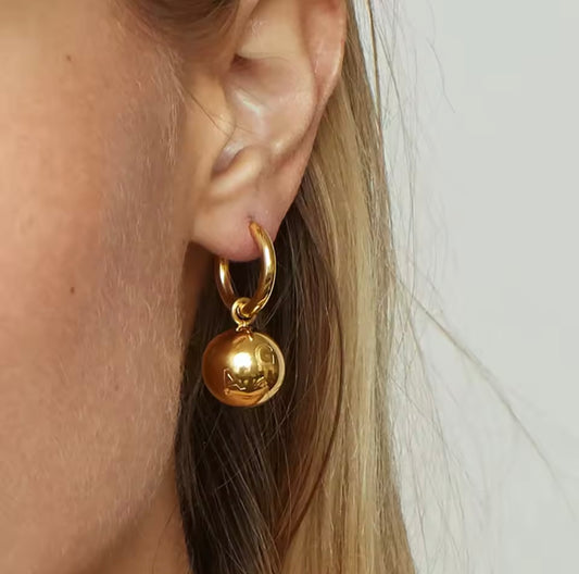 Silver or Gold Bubble Drop sphere Earrings