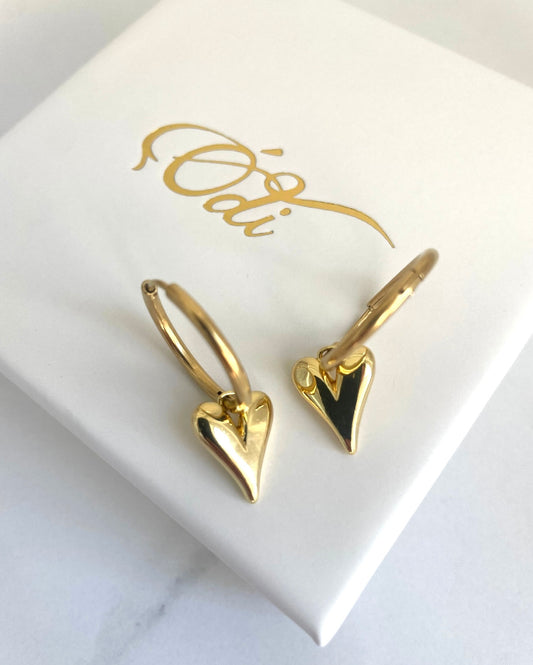 Modern Hearts- Hoops Earrings  #215