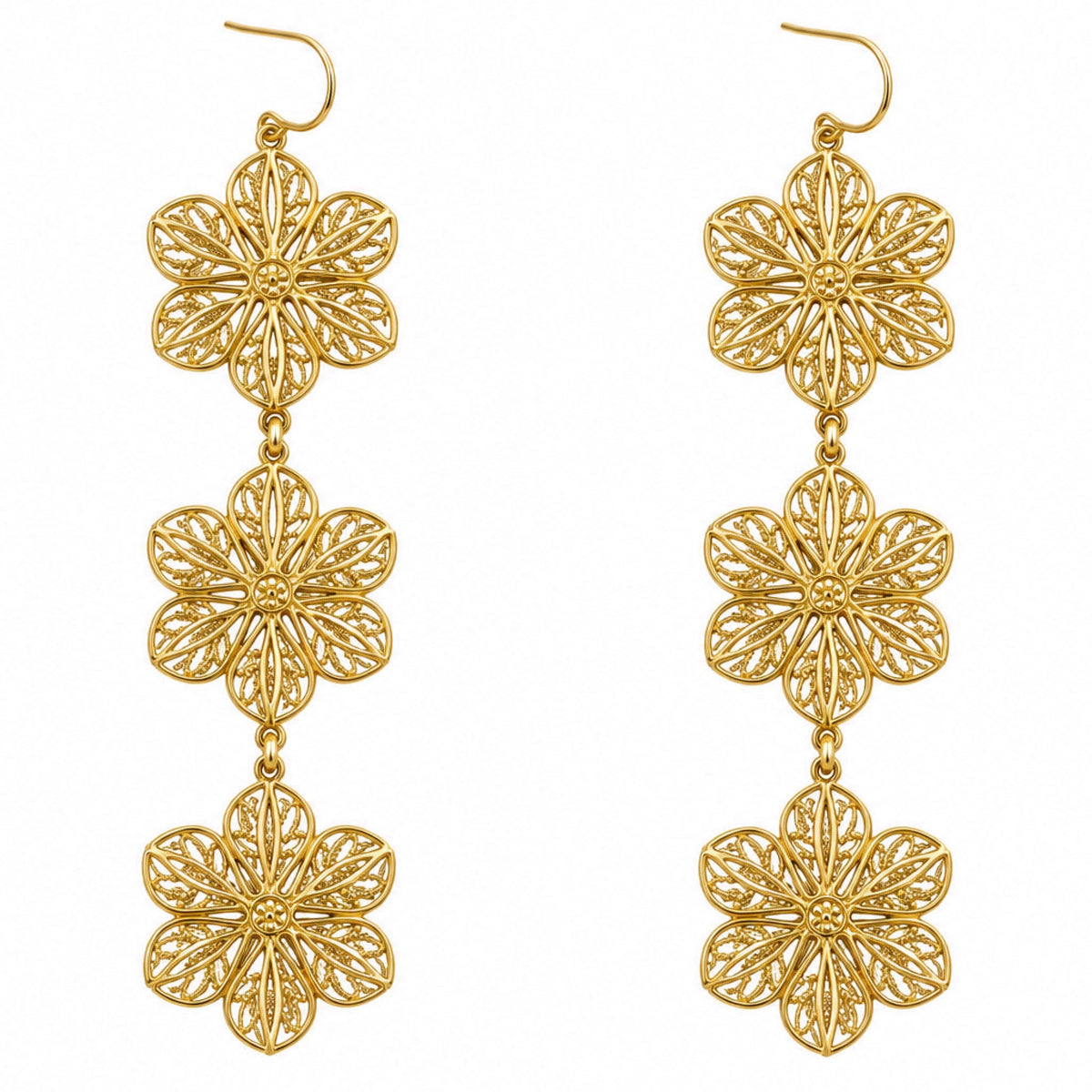 Flower Petal Statement Earrings