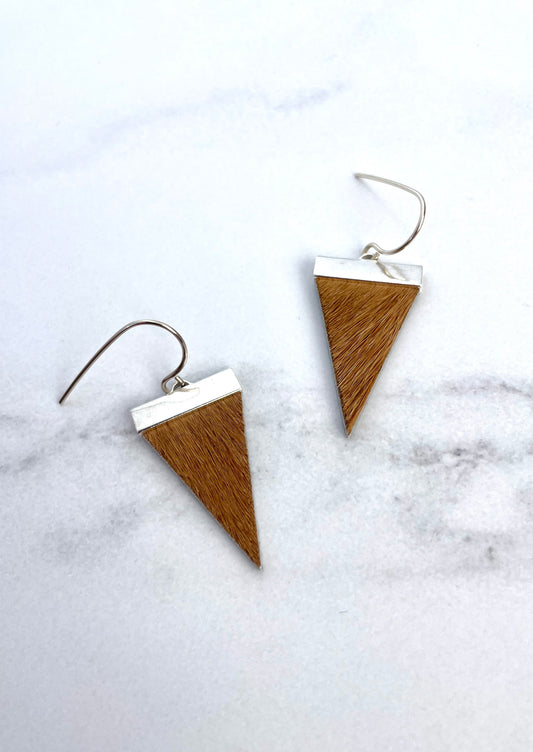 Fawn Colour Triangle Spear Earrings- Gold or Silver options