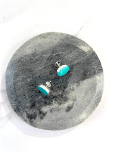 Luxe Resin sterling Silver Aqua Studs 12mm