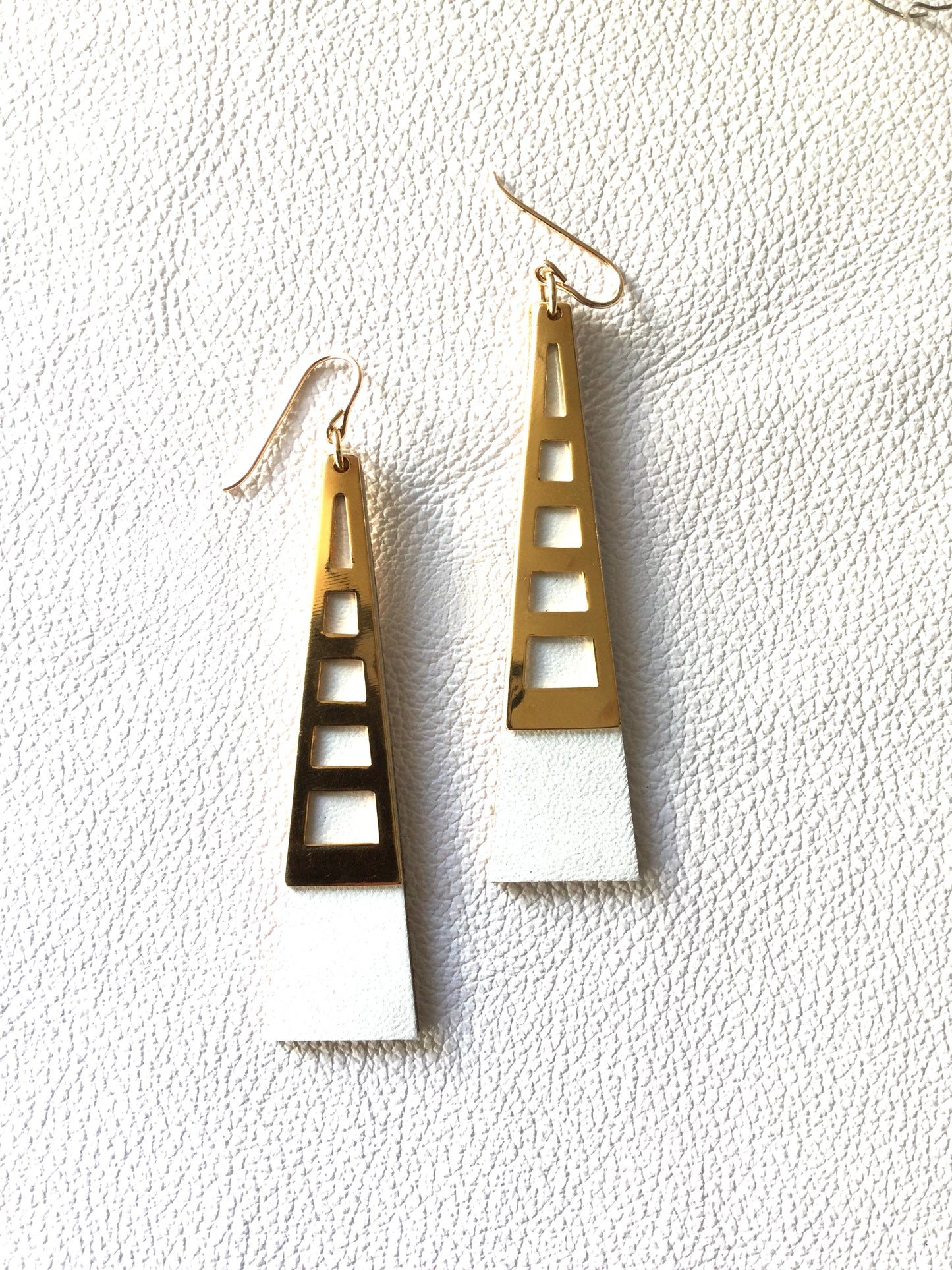 Tower Earrings -White open work Version