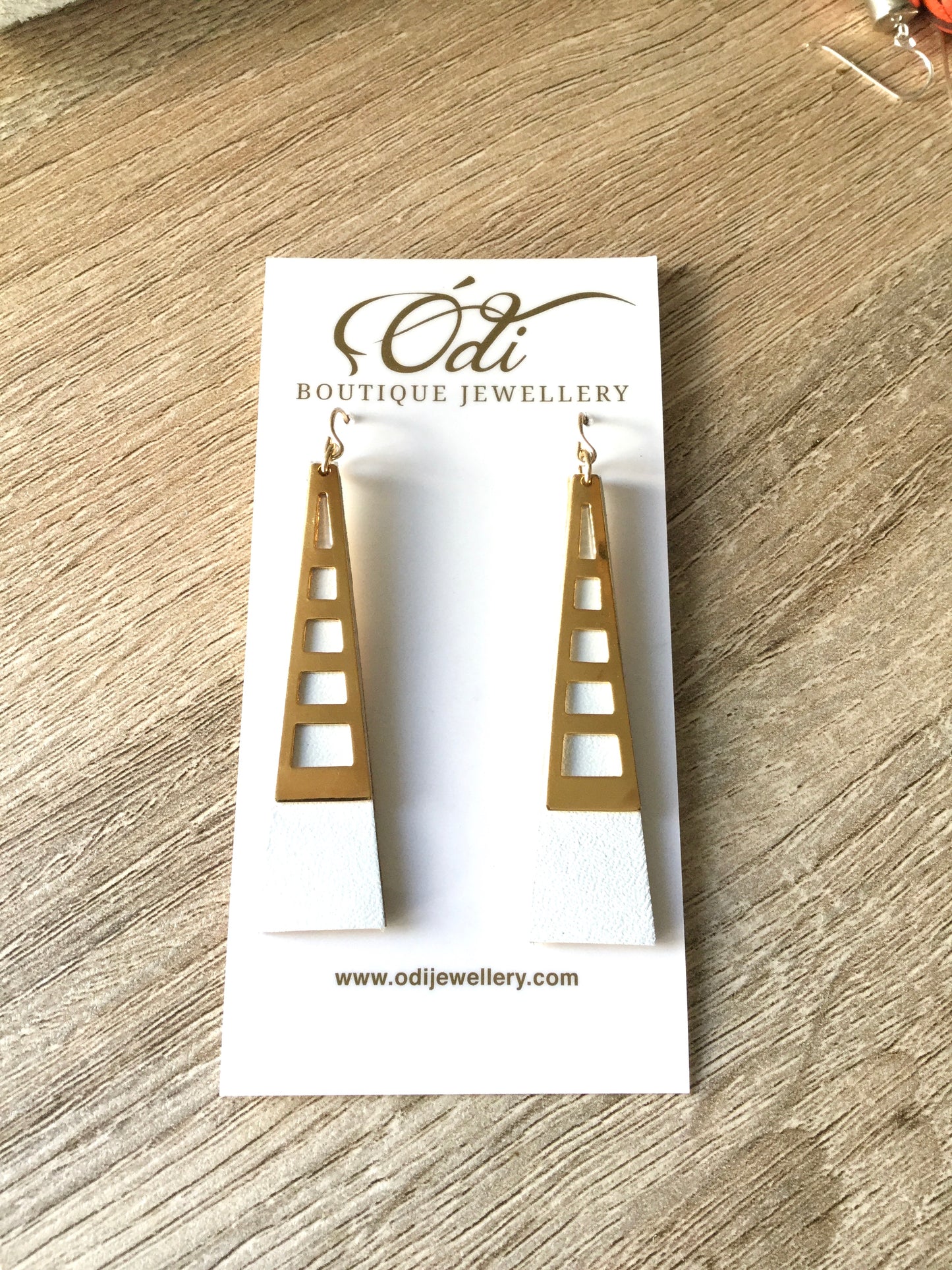 Tower Earrings -White open work Version