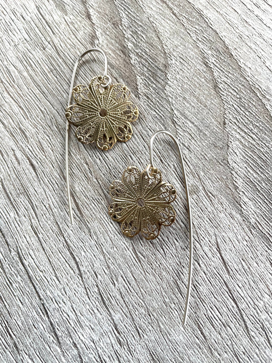 Vintage Filigree Rounds on Statement Hooks