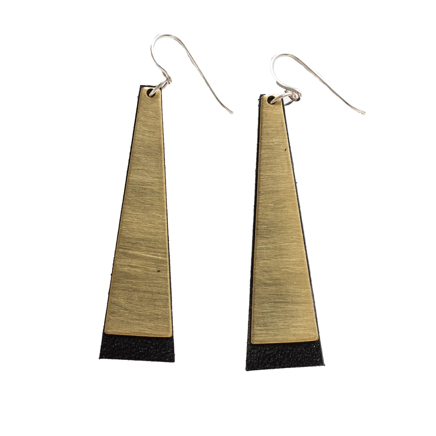 brass and black earrings nz made 